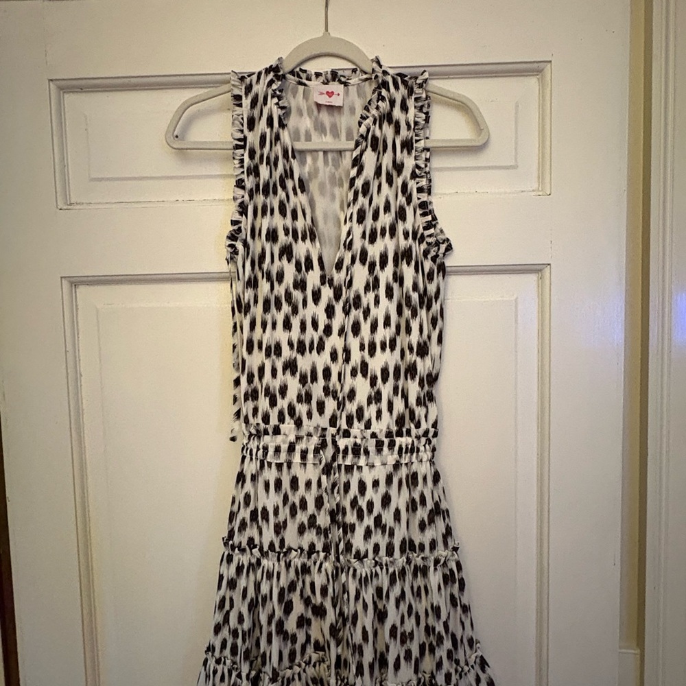 Buddy Love Black and White Ruffled Tiered Mini Sundress